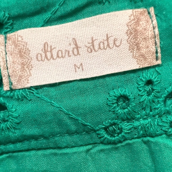 Altar'd State 100% Cotton Green Ruffled Tiered Sundress Like New! M - Picture 6 of 9
